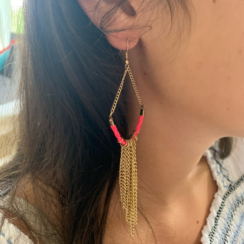 Pink Hanging earring